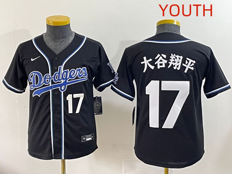 Youth 2025 Los Angeles Dodgers #17 Ohtani Black Three generations Fashion Nike MLB Jersey style 15